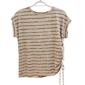 Caslon Cream Asymmetrical Cap Sleeve Tee